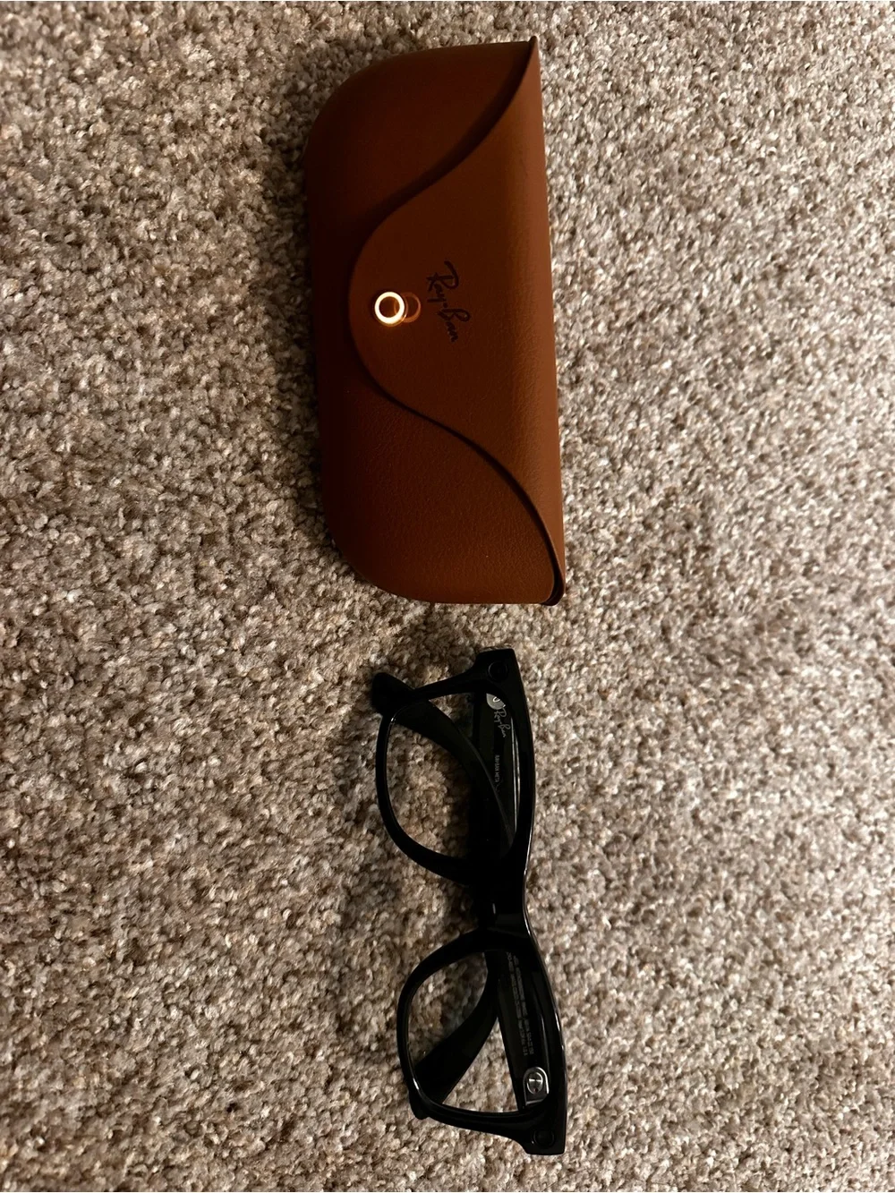 Ray-Ban Black Frame Glasses with Brown Leather Case